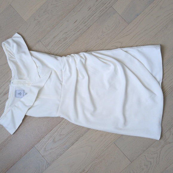 DB Studio- Short off Shoulder Cuff Neckline Crepe Dress - Picture 4 of 8